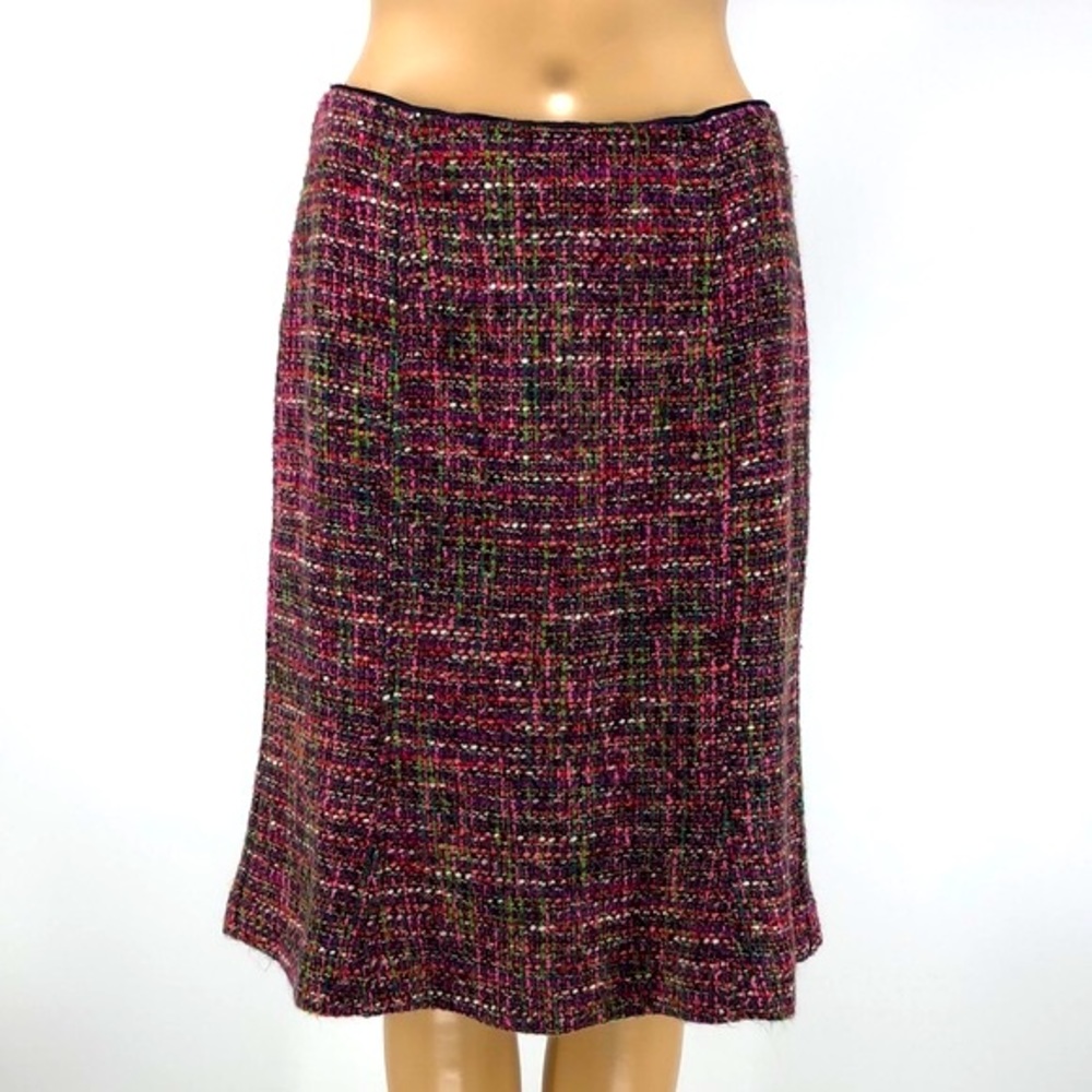 Talbots Petites Multi-Color Tweed A-Line Wool Blend Skirt Size 6P